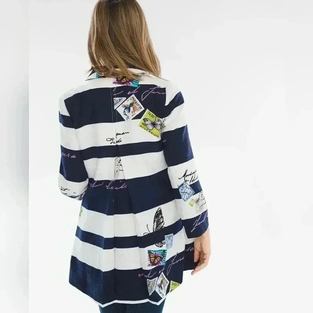 Chico's Postcard blazer/jacket Size 1 - Picture 5 of 11